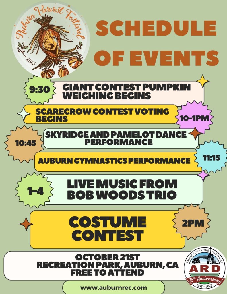 Auburn Harvest Festival - Schedule of Events